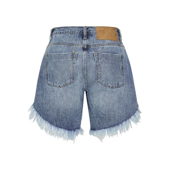 One Teaspoon HOLLYWOOD FRANKIES LONG LENGTH DENIM SHORT Size 24 - Picture 6 of 13